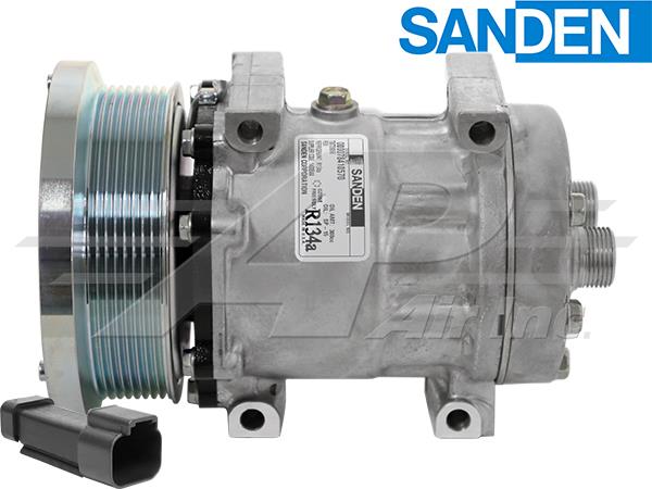 více - Kompresor nový Sanden QP7H15, PV8/133mm, 12V, H-OR